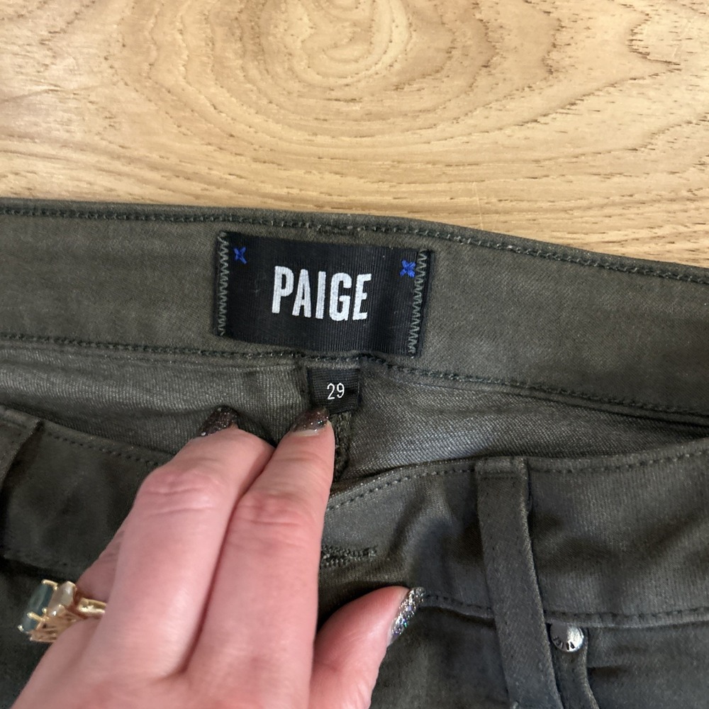 Paige Jeans Dark Hunter Green Skinny Jean Size 29 - Picture 2 of 5